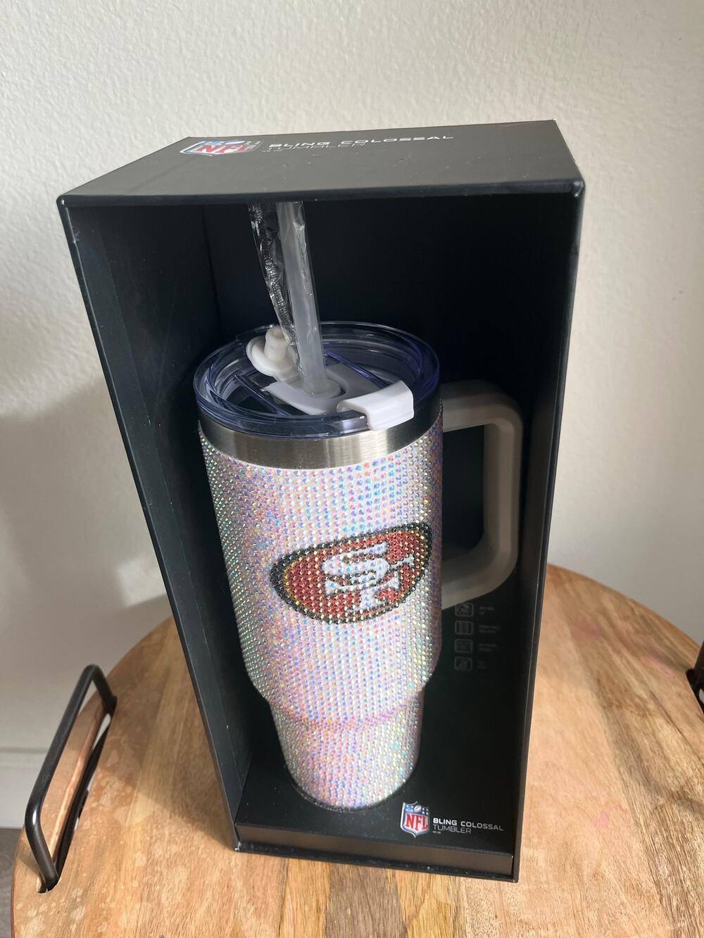 New San Francisco 49ers Rhinestones Bling Colossal Tumbler SF 46oz